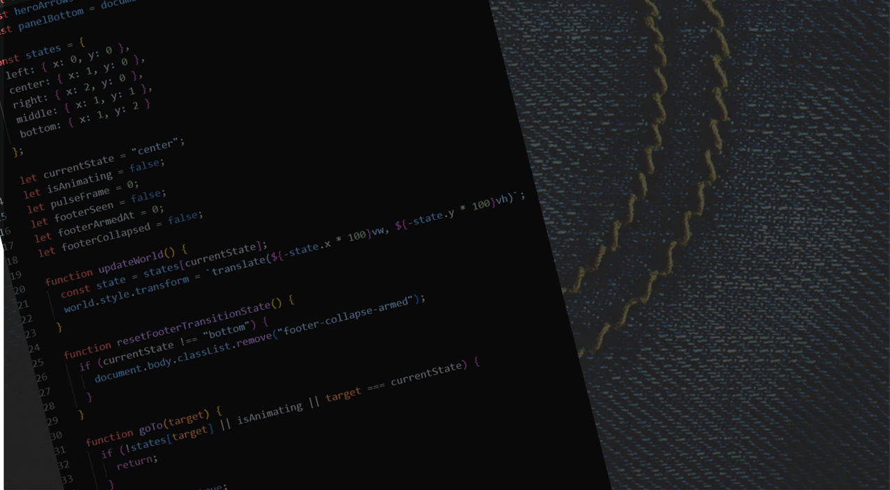 Code and denim atmosphere